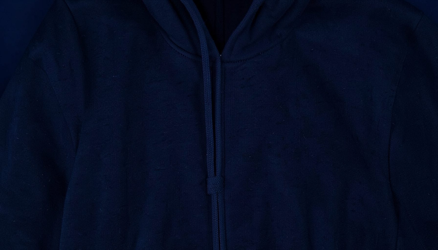 Dark navy hoodie fabric with subtle textured weave, moody and minimal